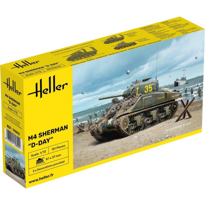 maquette de tank au 72, Tank M4 Sherman, maquette Heller, 3279510798920