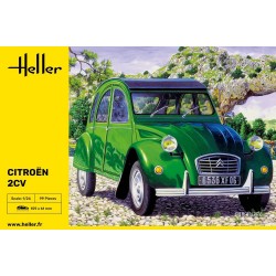 maquette de voiture 1.24, la mythique 2CV Citroën, maquette Heller, 3279510807653