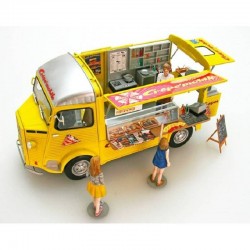 Maquette Citroën type H, maquette food Truck Crêpe mobile, maquette Ebbro, 4526175250133