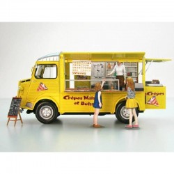 Maquette Citroën type H, maquette food Truck Crêpe mobile, maquette Ebbro, 4526175250133