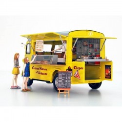 Maquette Citroën type H, maquette food Truck Crêpe mobile, maquette Ebbro, 4526175250133
