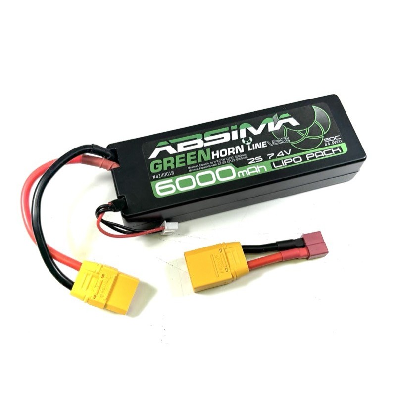 Accus LiPo 2S 6000 mah 50C Absima, XT90