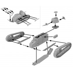 Maquette tank 1/72, Renault FT-17, maquettes First to Fight 9788364186127