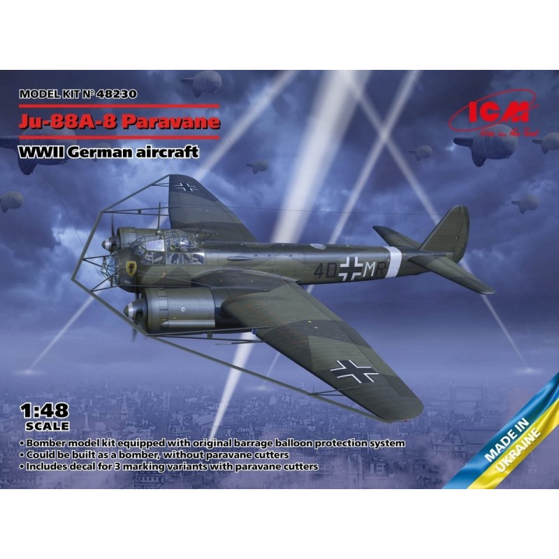 Maquette Avion 148 ICM Junkers JU88 Paravanne, 4823044408627