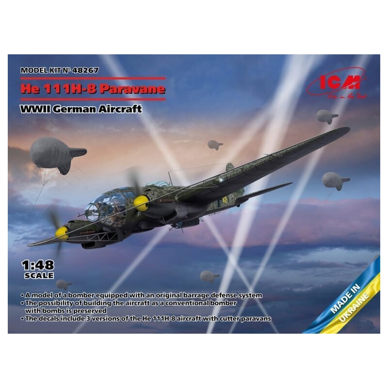 Maquette Bombardier HE 111-8, maquette ICM 1/48, 4823044409525