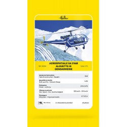 Maquette Hélicoptère Heller, SA 316 Alouette III Gendarmerie, 3279510802863