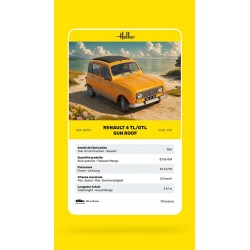 Maquette de Renault 4L avec toit ouvrant, maquette Heller au 1/24. 3279510827040