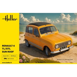 Maquette de Renault 4L avec toit ouvrant, maquette Heller au 1/24. 3279510827040