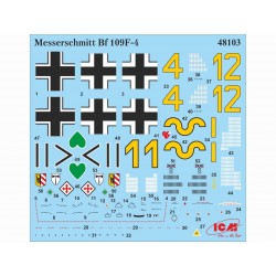Maquette BF 109 1/48 ICM, Messerschmitt Bf 109F-4, 4823044402007