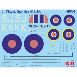 MAQUETTE 1/48 ICM Spitfire Mk IX AVEC PILOTE ET PERSONNEL AU SOL 4823044400553