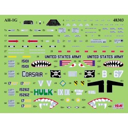 Maquette hélicoptère 1/48 ICM, AH-1G Cobra + plaques d'atterrissage M8A1, 4823044411108