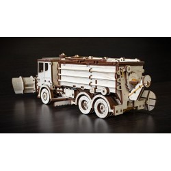 Eco Wood Art maquette de camion en bois, la déneigeuse, Eco Wood Art Puzzles 3d en bois