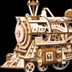 Robotime la Locomotive vue par Robotime, puzzle 3d mécanique Puzzles 3d en bois