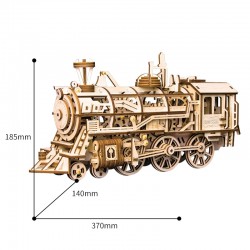 Robotime la Locomotive vue par Robotime, puzzle 3d mécanique Puzzles 3d en bois