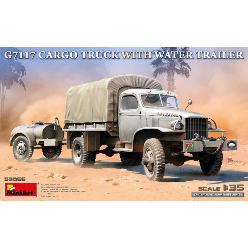 Miniart 53066, maquette camion G7117 marchandises avec remorque réservoir d'eau, 5905049176196