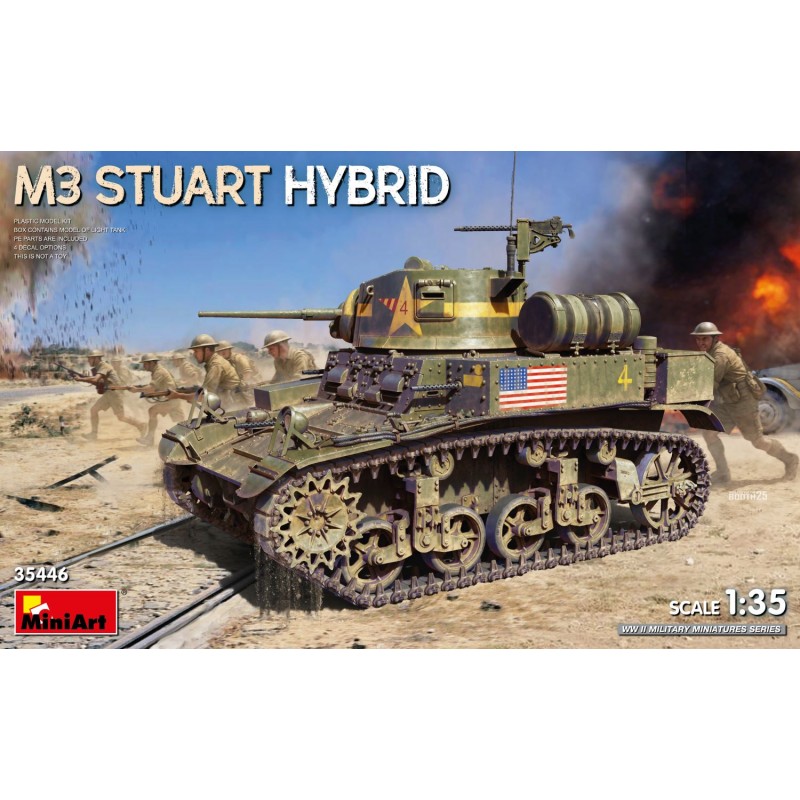 Maquettes MiniArt 1/35 Maquette Tank M3 Stuart Hybrid, EAN 5905049176103