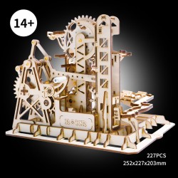 Robotime Circuit de billes, modèle avec tour et ascenseur Puzzles 3d en bois