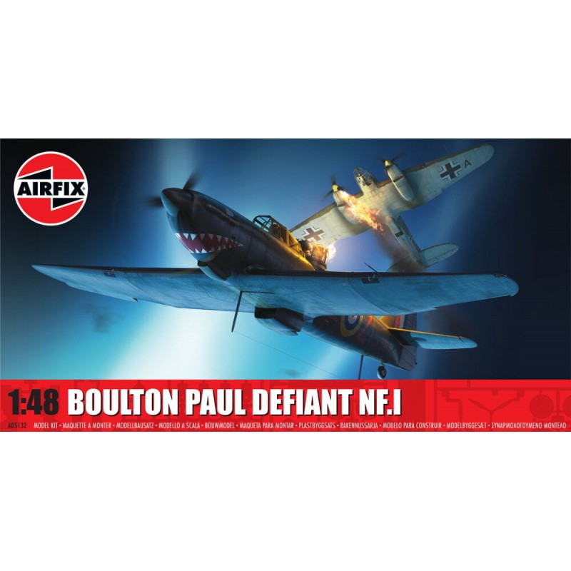 Maquette Avion Airfix 1/48, Boulton Paul Defiant NF.I ref A05132, GTIN 5063129047450