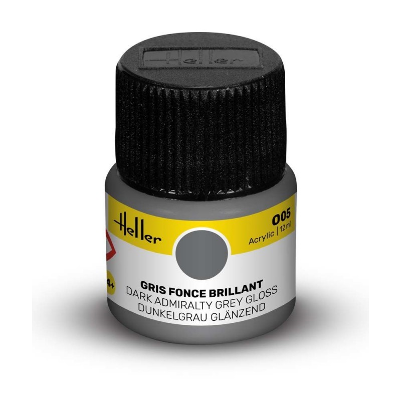 Peinture Acrylique Heller, Ref 005  Couleur gris foncé brillant, 3279510090055