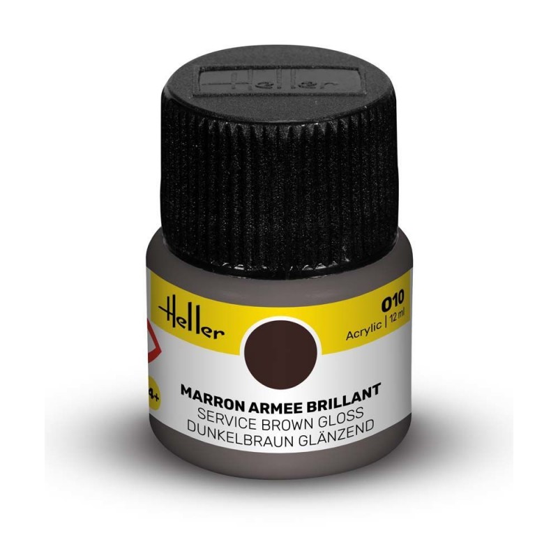 Peinture Acrylique Heller, Ref 010  Couleur marron armée brillant , ean 3279510090109