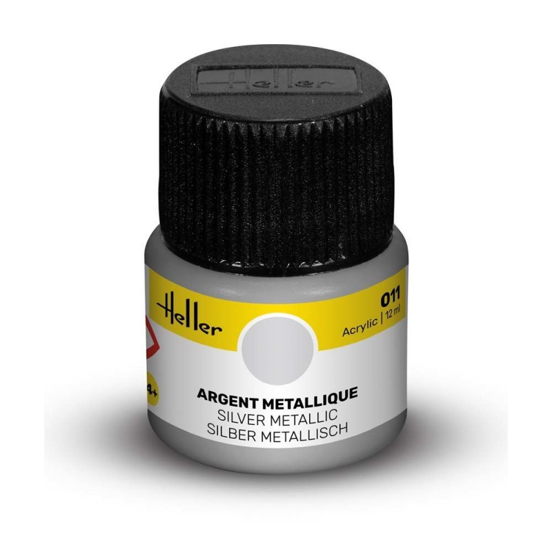 Peinture Acrylique Heller, Ref 011  Couleur Argent, ean 3279510090116