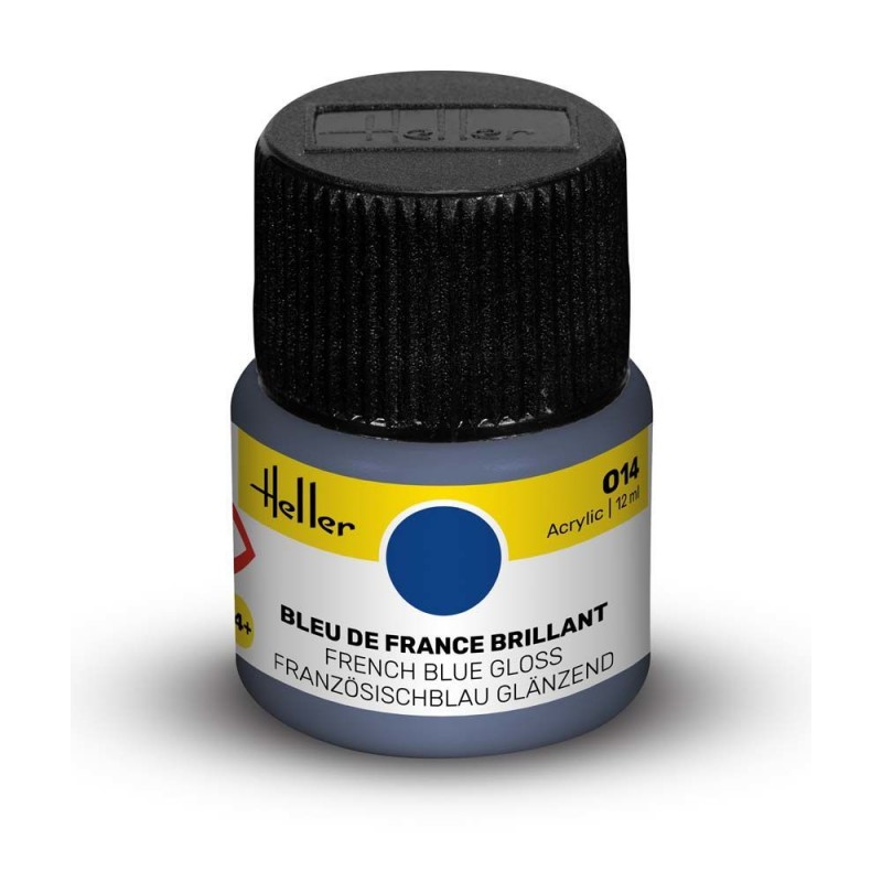 Peinture Acrylique Heller, Ref 014  Couleur bleu de france brillant, ean 3279510090147