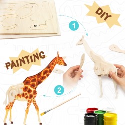 Robotime La Girafe à assembler et peindre, Robotime HC 211 Animaux, dinosaures, insectes