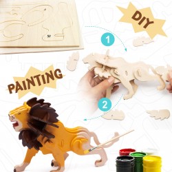Robotime Le roi des Animaux à décorer Jeux et jouets en bois enfants