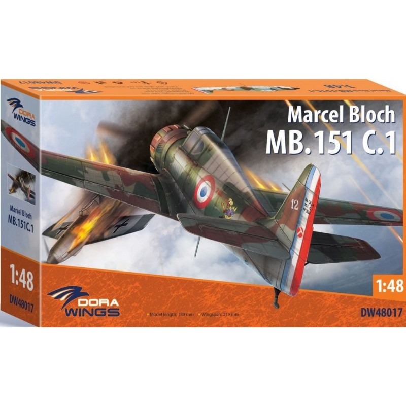 Maquette avion Marcel Bloch MB.151C.1 1/48 – Dora Wings DW48017