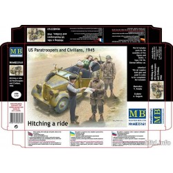Master Box 35161 – Parachutistes américains et civils avec véhicule allemand – 1/35