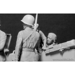 Master Box 35161 – Parachutistes américains et civils avec véhicule allemand – 1/35