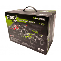 Vektor Mini Fury MT18 rouge 4WD RTR 1/18, voiture radio commandée tout terrain pour débutant